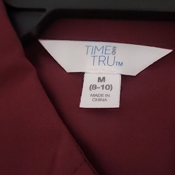 Time and Tru Women's Woven Button Down Shirt, Sizes M - Picture 6 of 8
